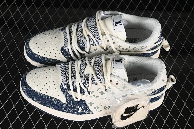 All categories Air Jordan Jordan series basketball shoes Air Jordan 1 Low High-end customized low-top sneakers Travis Scott x Fragment Design x Air Jordan 1 Low OG SP AJ1 LV joint blue denim drawstring low-top cultural casual sneakers YX5066-322